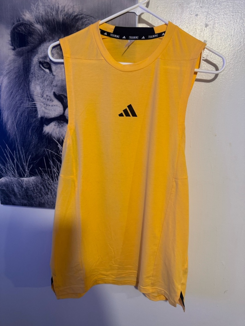 adidas Yellow Sleeveless Training Tank Top